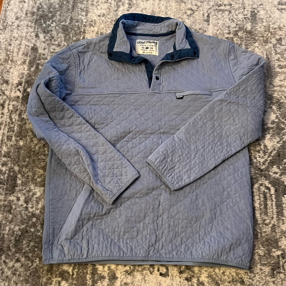 Mens rock monkey quilted sweatshirt